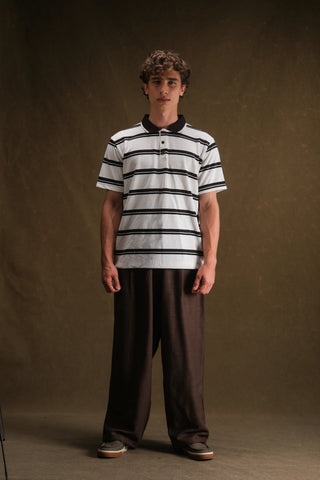 Baggy Kesim Erkek Pantolon | Beli Lastikli - Kahve