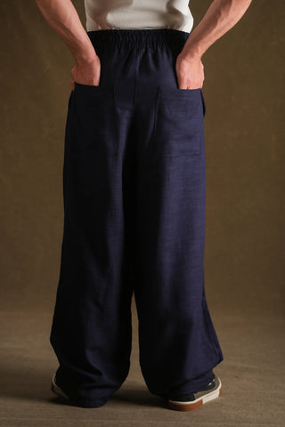 Baggy Kesim Erkek Pantolon | Beli Lastikli - Lacivert