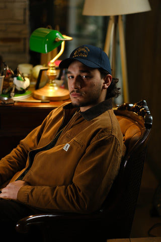 Kadife Yaka Fermuarlı %100 Pamuk Kot Ceket