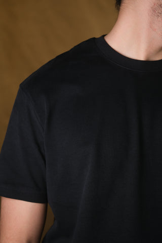 Bisiklet Yaka %100 Pamuk T-Shirt - Lacivert