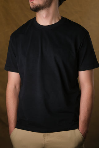 Bisiklet Yaka %100 Pamuk T-Shirt - Lacivert