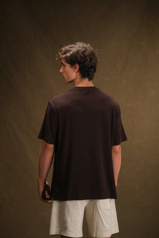 Bisiklet Yaka Triko Erkek T-Shirt | Regular Fit - Kahve