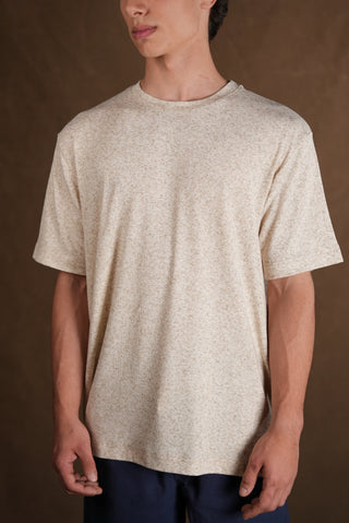 Bisiklet Yaka Triko Erkek T-Shirt | Regular Fit - Kemik