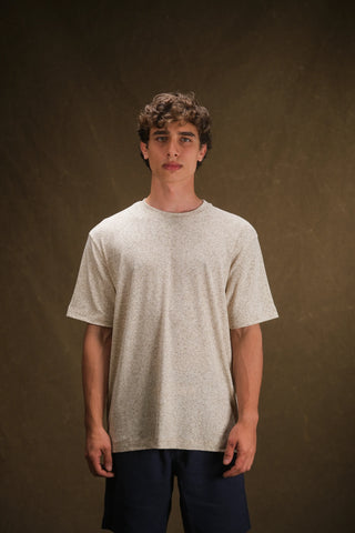 Bisiklet Yaka Triko Erkek T-Shirt | Regular Fit - Kemik