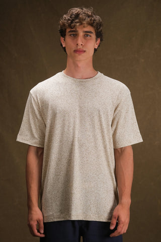 Bisiklet Yaka Triko Erkek T-Shirt | Regular Fit - Kemik
