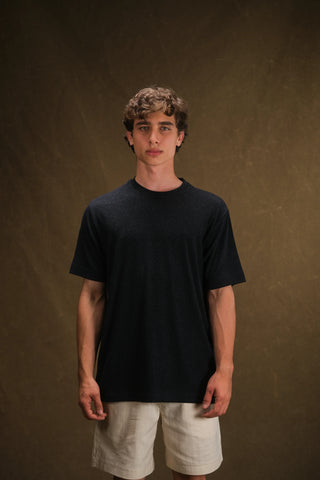 Bisiklet Yaka Triko Erkek T-Shirt | Regular Fit - Lacivert
