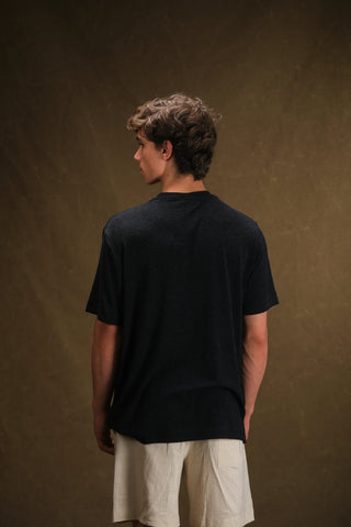 Bisiklet Yaka Triko Erkek T-Shirt | Regular Fit - Lacivert