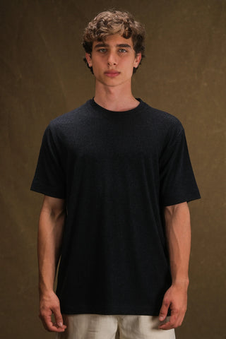 Bisiklet Yaka Triko Erkek T-Shirt | Regular Fit - Lacivert