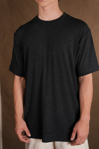 Bisiklet Yaka Triko Erkek T-Shirt | Regular Fit - Siyah