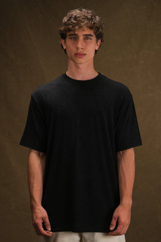 Bisiklet Yaka Triko Erkek T-Shirt | Regular Fit - Siyah