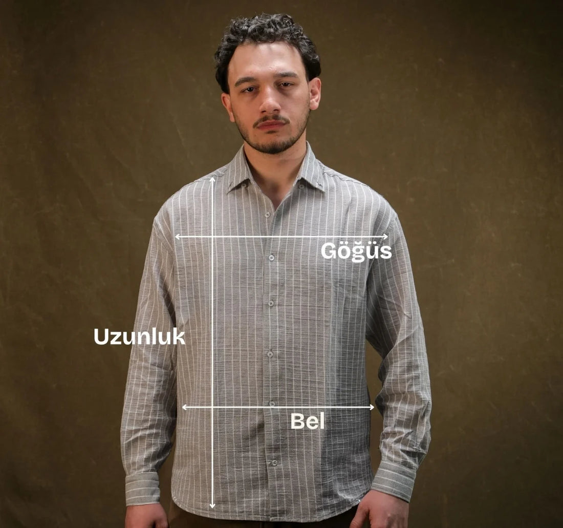 Ölçü noktaları: Göğüs (cm), Bel (cm), Uzunluk (cm)