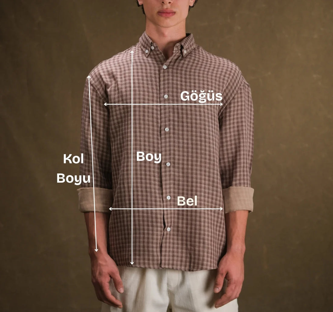 Ölçü noktaları: Göğüs (cm), Bel (cm), Boy (cm)