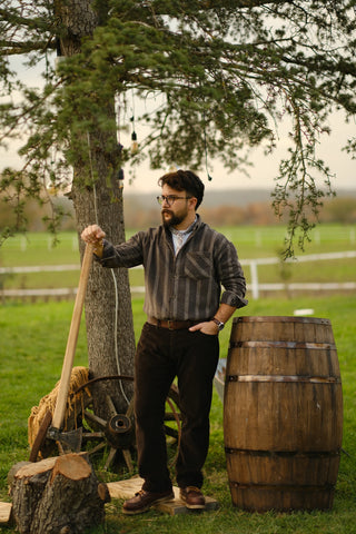 Pamuklu Çizgili Kalın Oduncu Gömleği