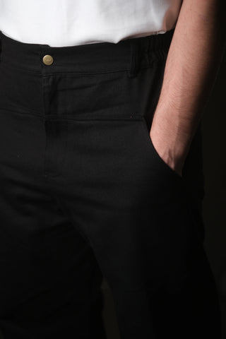 Crafter Kuşak Dikişli Pantolon - Siyah